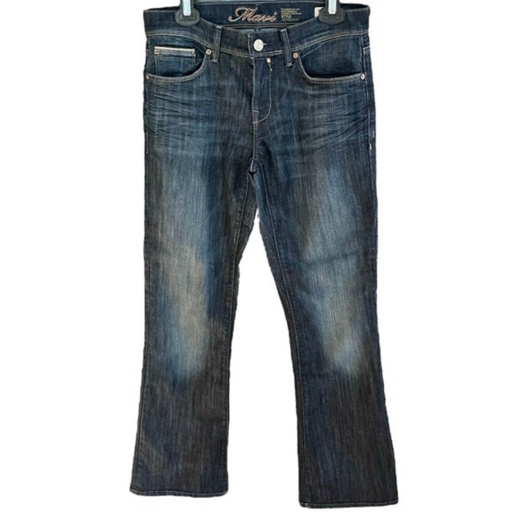 Mavi Molly Mid-Rise Boot-Cut Jeans Dark Wash Denim Blue Y2K Festival